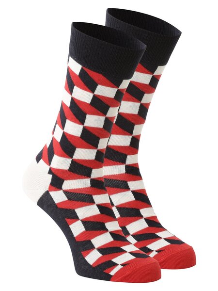  Happy Socks Skarpety Z Drobnej Dzianiny Kobiety,mężczyźni Bawełna Wielokolorowy|czerwony|niebieski, 36-40 