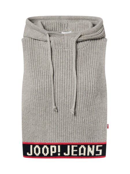  Joop Jeans Damska Dzianinowa Kamizelka Z Kapturem Z Wełny Dziewiczej - Krota Kobiety Bawełna Szary|czerwony|czarny, One Size 