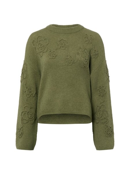  Msch Copenhagen Damski Sweter Z Dzianiny Z Wełną I Alpaką - Msch Miabelle Hope Kobiety Sztuczne Włókno Zielony, Xs/s 