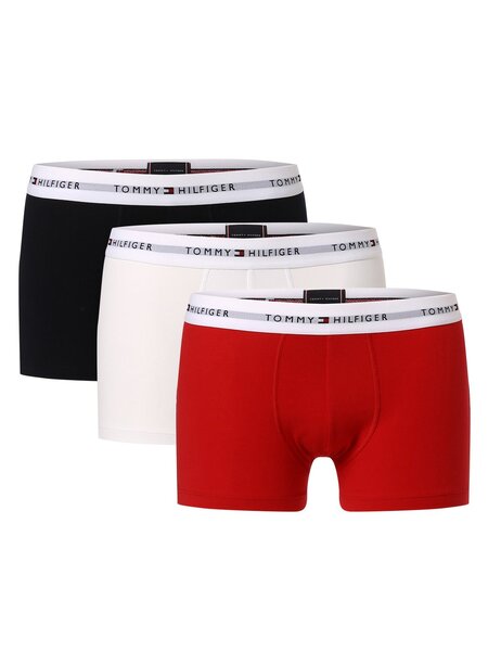  Tommy Hilfiger Obcisłe Bokserki Pakowane Po 3 Szt. Mężczyźni Bawełna Niebieski|czerwony|biały|wielokolorowy, S/m 
