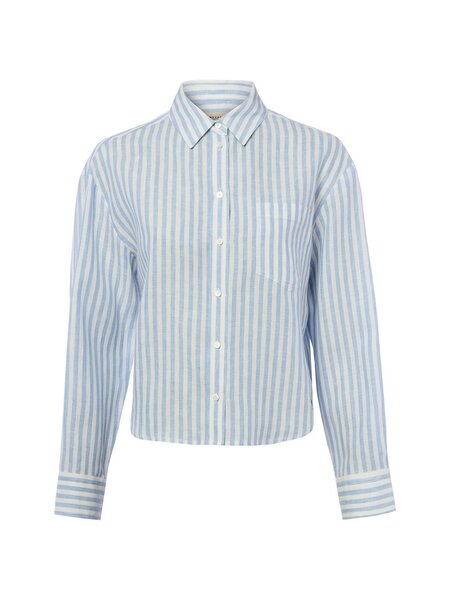  Weekend Max Mara Lniana Bluzka Damska - Wkdalbatro Kobiety Len Niebieski, 34 