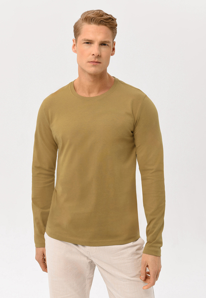  Volcano Beżowy Longsleeve L-hals 