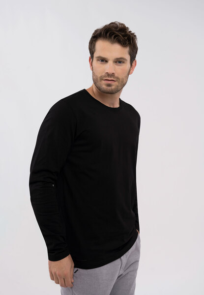  Volcano Czarny Longsleeve L-hals 