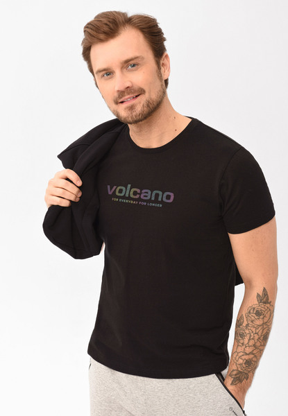  Volcano Czarny T-shirt T-moovo 