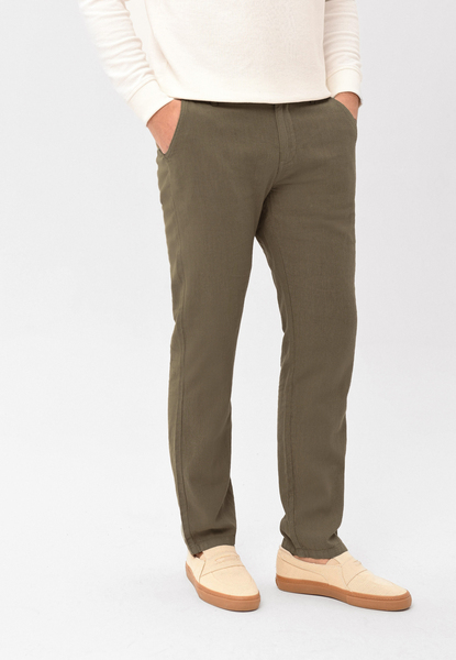  Volcano Lniane Spodnie Chino, Comfort Fit, R-linn 