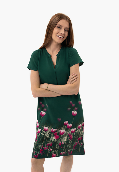  Volcano Luźna Sukienka W Kwiaty G-may 
