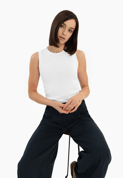  Volcano Prążkowany Top, Slim Fit, T-demi 