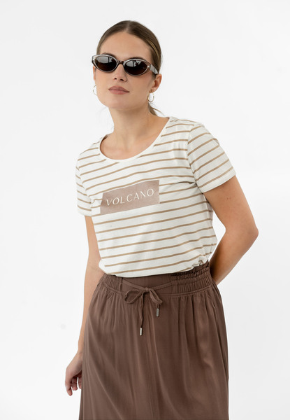  Volcano T-shirt W Paski T-viv 