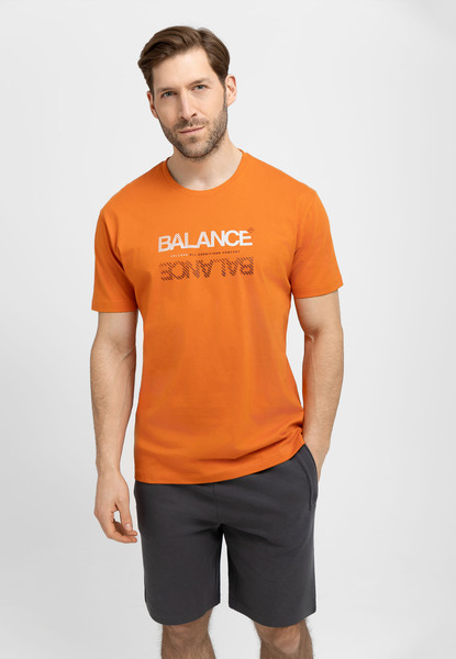  Volcano T-shirt Z Napisem, Comfort Fit, T-balance 