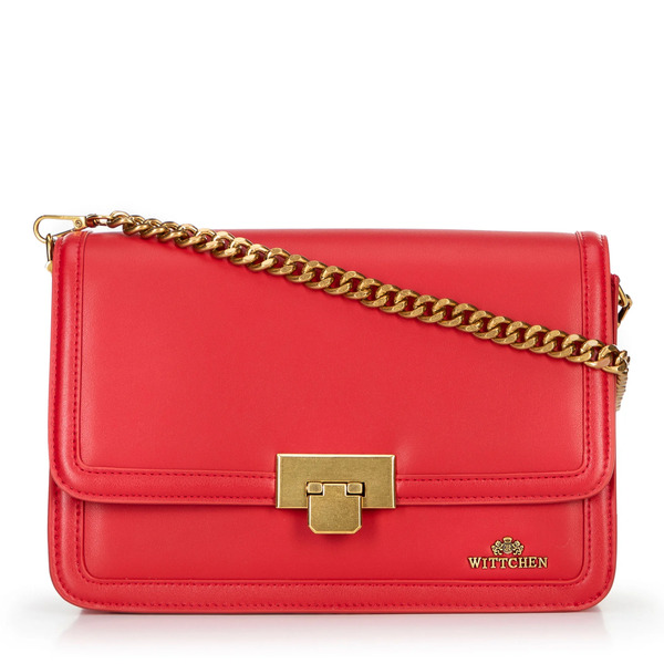  Wittchen Skórzana Crossbody Z Odpinanym łańcuszkiem Czerwona 