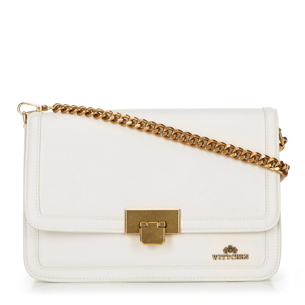  Wittchen Skórzana Crossbody Z Odpinanym łańcuszkiem Kremowa 