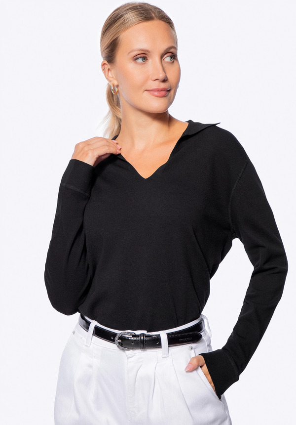  Wittchen Sweter Damski Z Dekoltem V-neck Czarny 